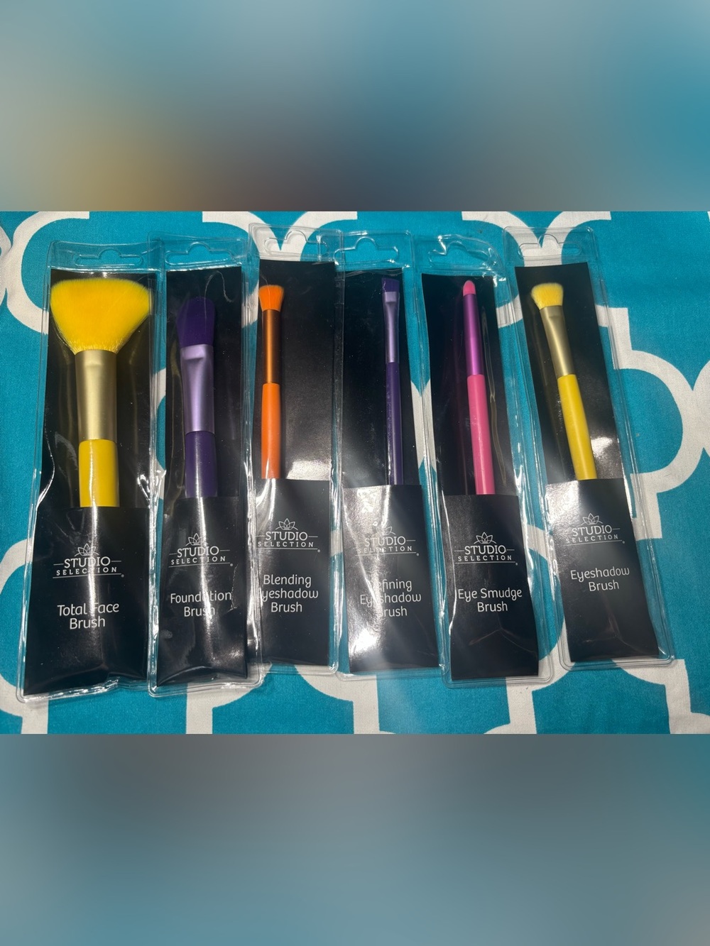 6 New Studio Selection Colorful Makeup Brush Set - Purple, Orange, Pink